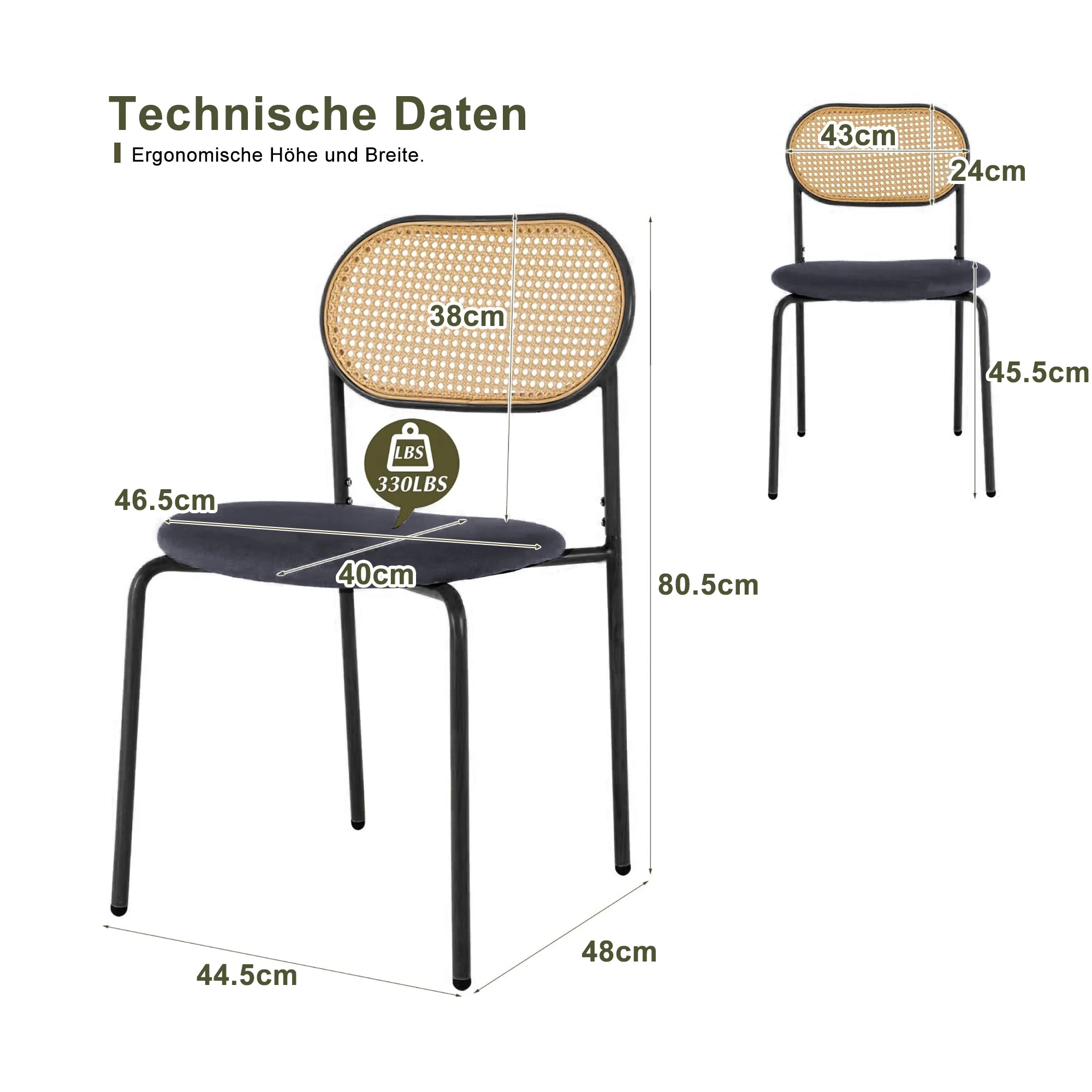 Lot de 2 chaises