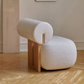 Nordic, Solid Wood, Sofa Chair, Modern, Light Luxury, Cream Style, Living Room Lazy Lamb Wool, Hippo Chair, Single, Casual Chair