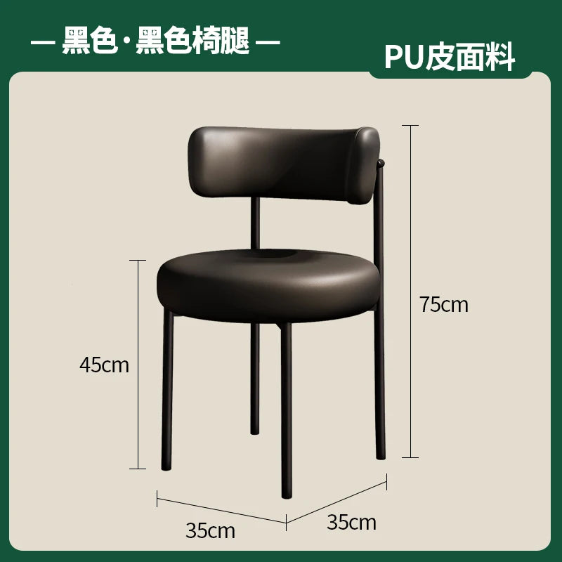 Cream style lambswool makeup chair backrest chair home light luxury high-end dining table Italian minimalist meal